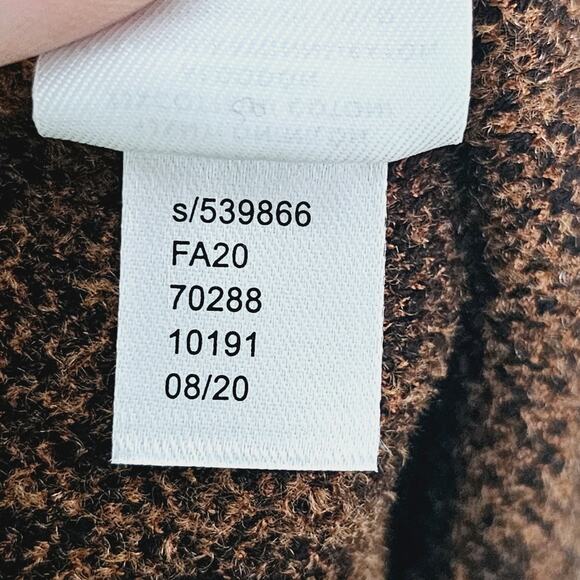 Ann Taylor Tiger Print Jacquard Mockneck Sweater in Chocolate Noir Sz S Soft NWT - Picture 9 of 9